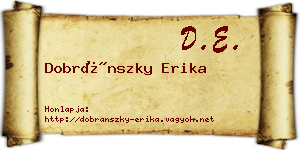 Dobránszky Erika névjegykártya